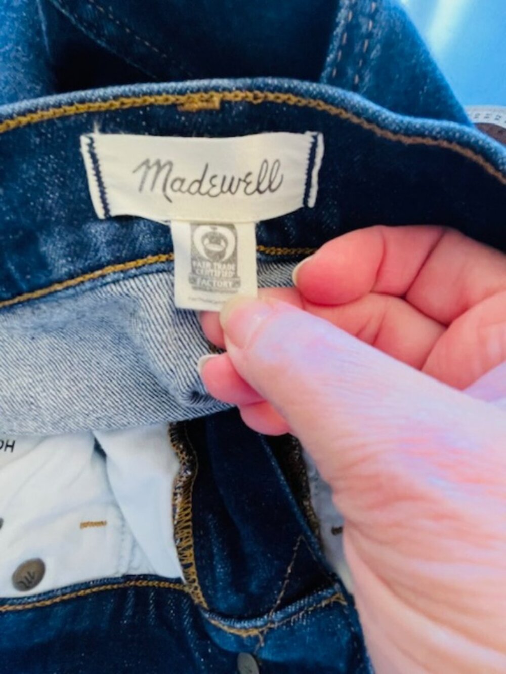 Madewell 90's Slim Straight High Rise Jeans Dark Wash Norman Comfort Stretch 27 - Picture 4 of 12